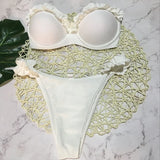 Sexy Ruffled Frilled Bra Cup Bikini 2026 Women Bandeau Swimsuit Female Swimwear Two Pieces Bikini Set Push Up Bathing Suit Swim