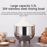 SUNATUR SM-602E DC Stand Mixer-5.5L Automatic Dough Mixer | 800W Quiet Motor | Home & Commercial Use