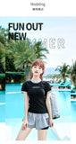 Split Swimsuit Women's Short Sleeved Conservative Cover Belly Slimming Professional Sports Sexy Hot Spring Two-piece Swimsuit