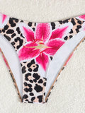 XS - L Floral Leopard Printed Halter Bikini Women Swimwear Female Swimsuit Two-pieces Bikini set Bather Bathing Suit Swim Lady