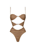 Bandeau Cut-out Swimsuit Women One Piece Swimwear With Headscarf Luxury Lady Bathing Suit Fashion Mujer Beachwear Female Outfit