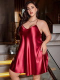 Plus Size Solid Color Simple Fashion Elegant V Neck Nightgown For Women