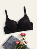 Women's sexy embroidered lace bra with steel rims gathered push up straps adjustable close fitting underwear D176