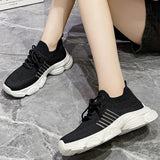 Casual Solid Thick Platform Sneakers for Women Spring 2025 Autumn Breathable Mesh Sports Shoes Woman Outdoor Lace Up Mujer