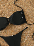 Halter Bikinis 2026 Women String Thong Swimwear Female Sexy Swimsuit Solid Bathers Bathing Swimming Swim Suit Beachwear