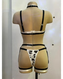 Toucheart Sexy Lingerie Suit Spotted Sexy Neck Halter Pure Sensual Uniform Lingerie Split Set Women's Sexy Halter Underwear Suit