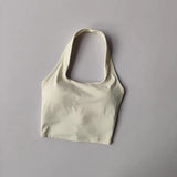 Women's yoga sports bra, neck hanging cross belt chest cushion yoga back training bra