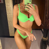 Sexy Underwired Bra Cup High Leg Cut Bikini Women Swimwear Female Swimsuit Two-Pieces Bikini Set Bather Bathing Suit Swim V3151