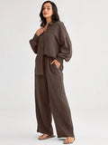 2026 Spring and Summer Casual Suit New Fashion Suit Loose Casual Top Wide Leg Pants Two-piece Set for Women