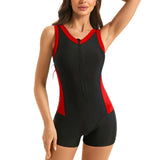 2026 Zipper Sleeveless Slim Swimsuit Women One Piece Swimwear Female Rush Guard Bathing Swimming Swim Surf Suit Beachwear XXL