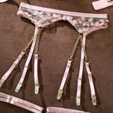 Laced Bra Lingerie Sexy Floral Embroidery Underwear Transparent Fairy Set Woman 2-Piece Boho Bra + Panty Underwear Set Intimates