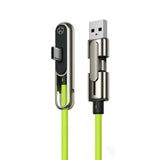 Portable Type C 240W Fast Charging Cable Phone Tablet Foldable Holder 2 In 1 Charging Cable Folding Bracket Earphone Data Wire