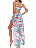 3 Pieces Strappy Bikinis 2026 Women Printed Swimsuit & Beach Dress Sexy High Waist Swimwear Female Bathing Swimming Swim Suit