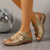Fashion Buckle Decor Platform Sandals Women Plus Size 43 Summer Wedges Gladiator Sandals Woman Open Toe Thick Sole Beach Sandles
