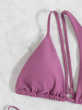 DEKA New Sexy One-shoulder Bikini Female Thong Swimsuit Women Diamond Swimwear Two-pieces Bikini Set Bather Bathing Suit Swim