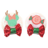 Christmas 2.8"Mouse Ears Hair Clips For Children Sequins Bow Hairpins Girls Festival Party DIY Hair Accessories