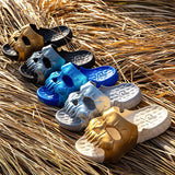 New Personalized Skull Design Men Slippers 2024 Summer Outdoor Fun Slides Thick Bottom of Beach Non-slip Leisure Women Sandals