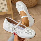White Hollow Out Platform Sneakers Women 2025 Plus Size 36-43 Breathable Sports Shoes Woman Comfort Non Slip Walking Flats Mujer
