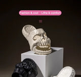 New Personalized Skull Design Men Slippers 2024 Summer Outdoor Fun Slides Thick Bottom of Beach Non-slip Leisure Women Sandals