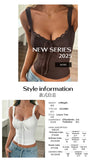 Summer women's Y2K sexy style solid color vest T-shirt halter top