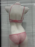 French Style Pure Desire Lingerie Set 3cm Thick Padded Cup Pink Diagonal Strap Nightclub Wear Sexy Bra Panty Set 32-38AB Canada