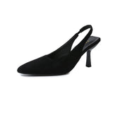2026 Summer Sandals Women Fashion Pointy Shallow Mouth  Back Air Anti-slip Wear Heels