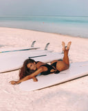 DEKA Long Tassel One Piece Swimwear Hollow Out Women Backless Swimming Suit Cut Out Halter Cross Swimsuit Female Beachwe Bathing
