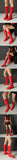 2026 Plus Size 48 Black Flower Mesh Lace Knee High Boots Women Breathable Square Heels Red White Summer Boots Shoes Zipper