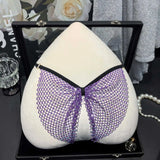 Rhinestone Sex Underwear Fishnet Crotchless Open T Pants Couple Panties Lace Women G String Hot Erotic Briefs Thong Intimates
