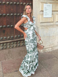 Vintage Flower Embroidery Summer Maxi Dress Women Bakless Tie Up Ruffles Long Beach Vestidos Sexy Tank Party Dresses Sundress