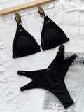 Sexy Cut Out Strappy High Cut Bikini Women Thong Swimwear Female Swimsuit Two-pieces Bikini Set Bather Bathing Suit Swim Lady