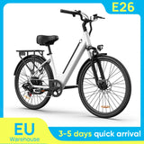 Peak 750W E26 Electric Bike 26x2" Commuter Tires 48V 10.4Ah Removable Battery 20MPH Speed 7-Speeds LCD Display