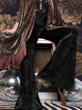 new European and American high-waisted slim shiny silver drape gold velvet bell-bottom casual pants