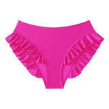 Women Swimming Trunks High-Waisted Ruffle Trim Bikini Bottoms with Tummy Control Quick-Drying Swimwear Beachwear