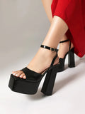 NASBAVI Square Toe Women Patent Thick Platform Sandals High Chunky Heels Ankle Straps Summer Leopard Shoes Custom Colors