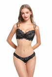 Französische Spitzen Büstenhalter Set Damen Sexy Tiefe V-Ausschnitt U-Rücken Große Oberweite Stützend Minimizer Sommer Neuheit