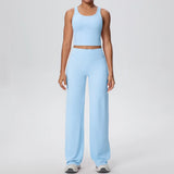 2PCS Yoga Set Women Tracksuit Nude Feeling Workout Sets Gym Clothes Push Up Fitness Running Sportswear Sport Straight tank suit