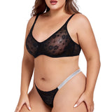 Women's Bra & Briefs Sets Seamless Bras For Ladies Lace Thong Underwear Plus Size Brassiere Sexy Lingerie Set BH Top