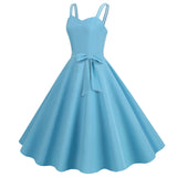 Womens Sleeveless Dress 1950s Housewife Evening Party Prom Dress Temperament Womens Dresses Female Holiday Loose Beach Dresses