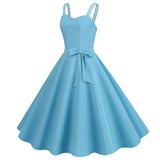 Womens Sleeveless Dress 1950s Housewife Evening Party Prom Dress Temperament Womens Dresses Female Holiday Loose Beach Dresses