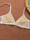 Beautiful thin bra Women's Lace Bralette & Thong Set No Wire Comfortable Underwear Sexy Lingerie for Women J2384