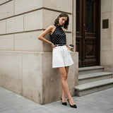 Phantasy Office Lady Polka Dot Tanks Eleghant Halter Black Top Women Sexy Lace up Sleeveless Red Vest 2026 Summer Clothing