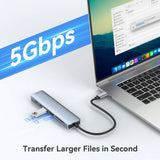 7-in-1 USB C Docking Station 4K HDMI-compatible Adapter USB 3.0 HUB TYPE C to HDMI PD 87W USB C Splitter for Laptop Macbook Pro