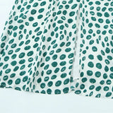 French Style Low-cut Polka Dot Print Camisole Dress For Women Sexy Side Slit Waist-cinching Mid-length Beach Dress Charming WYLB