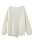 Foridol V-neck Oversize Beige Autumn Winter Women Knitted Long Sleeves Cozy Femme Casual Cardigans Sueter Mujer Loose Sweater