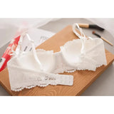 French Girl Lingerie Red Thin Hollowed Half Cup Bra Set  Sexy Tushy Xmas Gift Her Desire Temptation Lace Hip Out Holiday Season