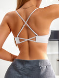 Everyday Women's cross-strap backless bra Front closure push-up bra for small breasts Seamless invisible heart-shaped cup bra