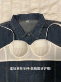 Japanese Manga Minimizer Bra Half Cup Demi Style Wireless Comfort Support Anti Sagging Lingerie Set for Large Bust 32-38 AB USA