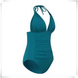 Ruched Wrinkled One Piece Swimsuit Women Swimwear Female Monokini Backless Swimsuits 2025 Bathing Suit Swim Beach Wear Bodysuit