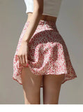 2026 Summer New Retro Vacation Style Small Floral Half Skirt High Waisted Wrap Buttocks Elegant Sweet Slim Short Skirt 06AH